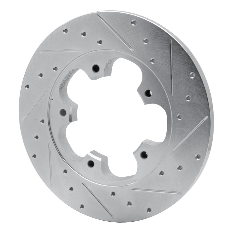 Ford Transit-250 Brake Rotor (1) - Rear Left - R1 Concepts - Drilled & Slotted - Silver - `15-`25
